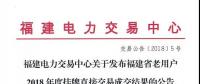 福建省老用戶2018年度掛牌直接交易成交結果公告