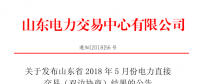 山東2018年5月份雙邊協(xié)商交易結(jié)果：交易電量4288850兆瓦時(shí)
