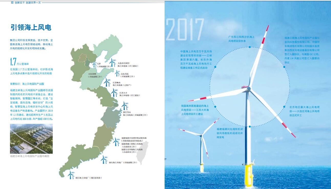 引領海上風電 三峽集團發布2017年可持續發展報告