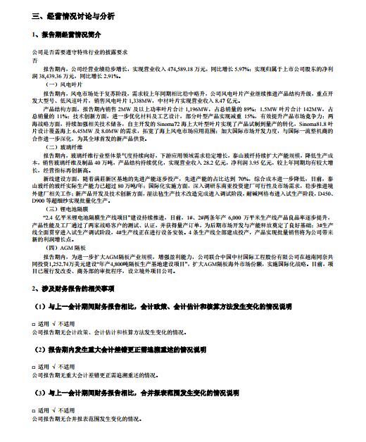 中材葉片上半年業(yè)績出爐：銷售風(fēng)電葉片1338MW 營收8.47億元