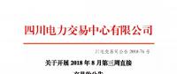 公告 | 四川關于開展2018年8月第三周直接交易的公告
