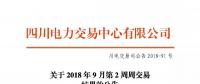 公告 | 四川關于2018年9月第2周周交易結果的公告