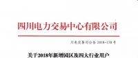 公告 | 四川關于2018年新增園區及四大行業用戶雙邊交易結果的公告